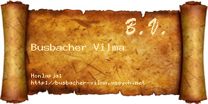 Busbacher Vilma névjegykártya